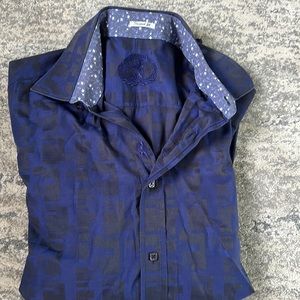 Robert Graham navy men shirt button down